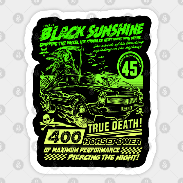 "BLACK SUNSHINE" GREEN LIME Sticker by joeyjamesartworx